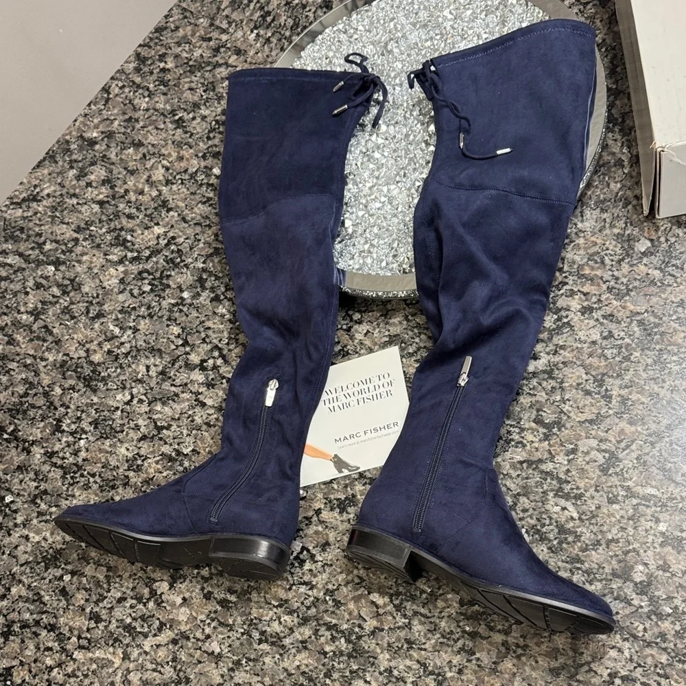 Marc Fisher Women's Deep Blue Over-the-Knee Boots NEW 6